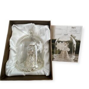 Pier 1 Cloche‎ Bell Angel Christmas Glass Figure Figurine In Original Box